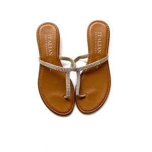 SALE‼️Italian Shoe Maker Thong embellished sandal